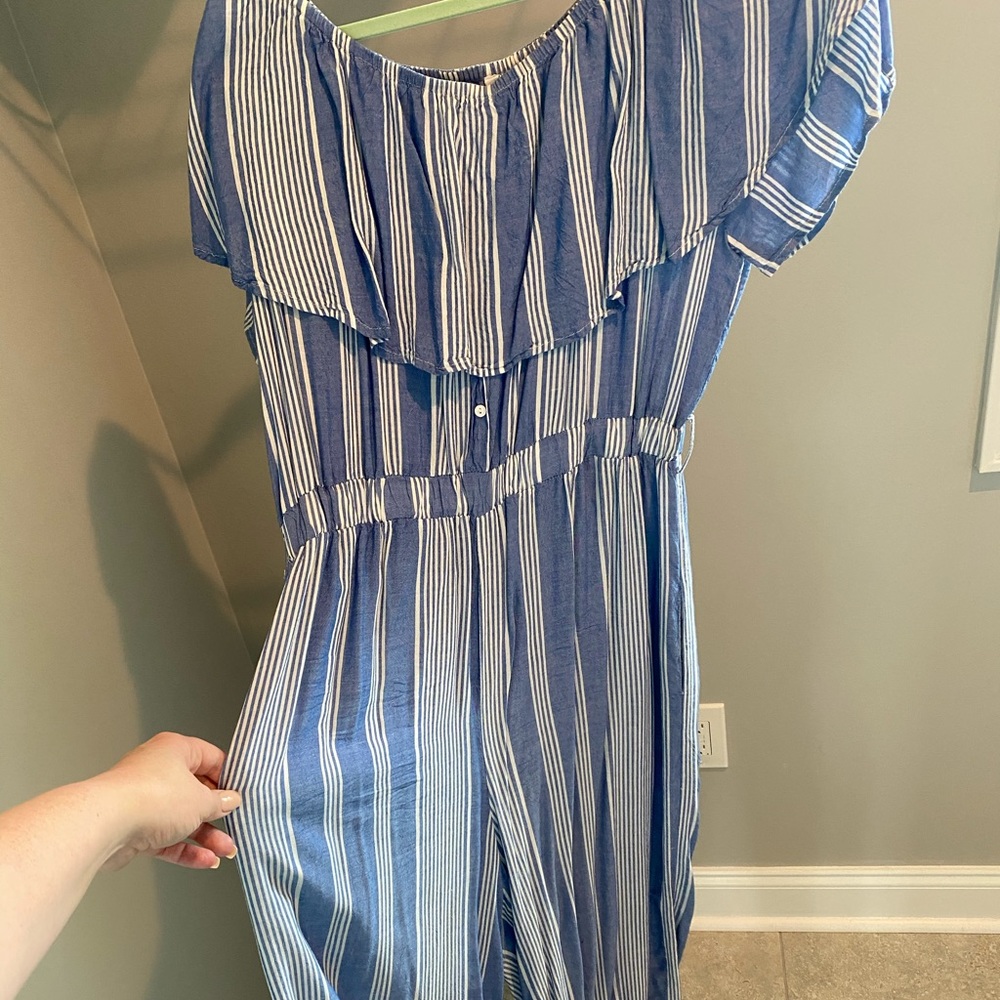 Lightweight striped romper